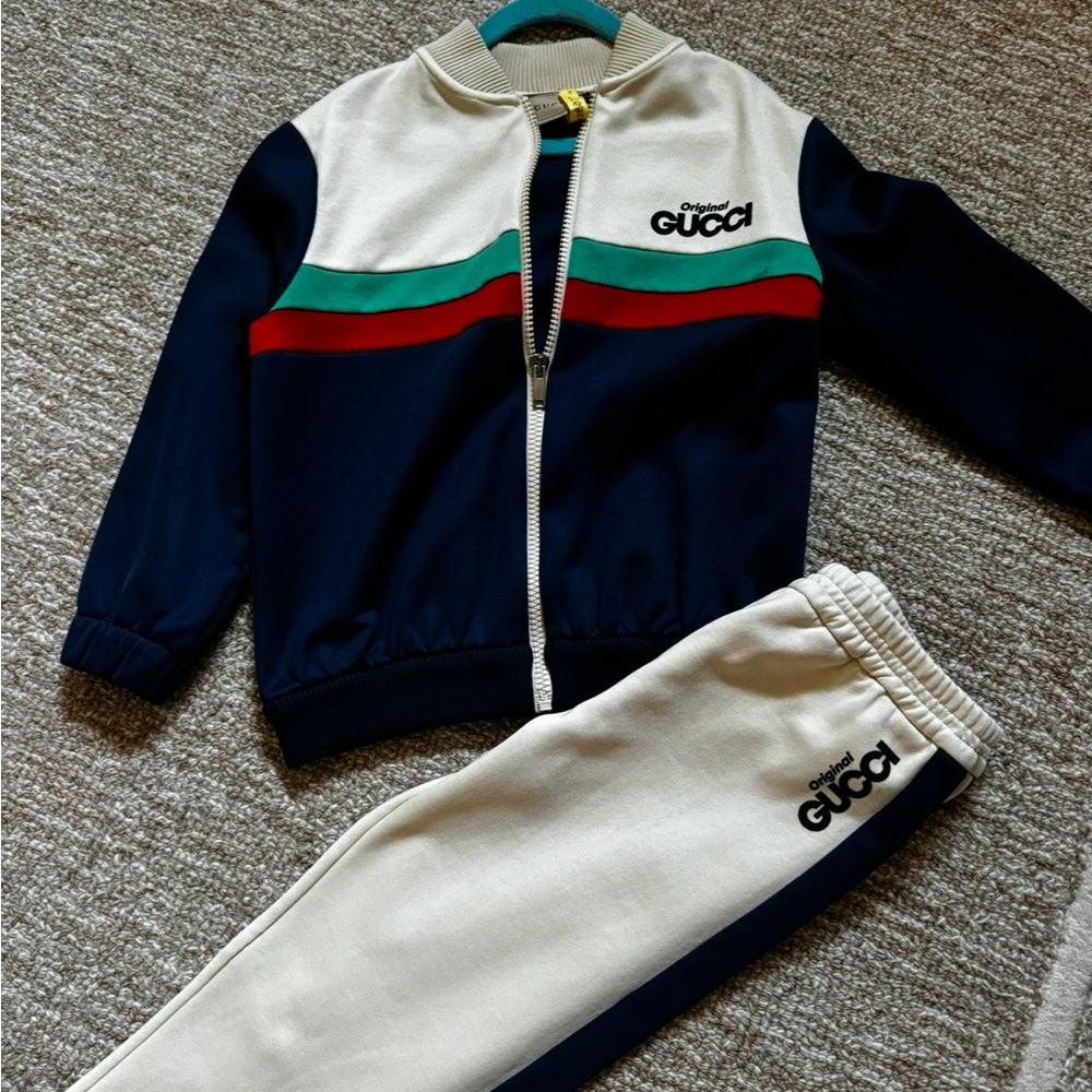 Gucci Kids' Navy and Cream Tracksuit